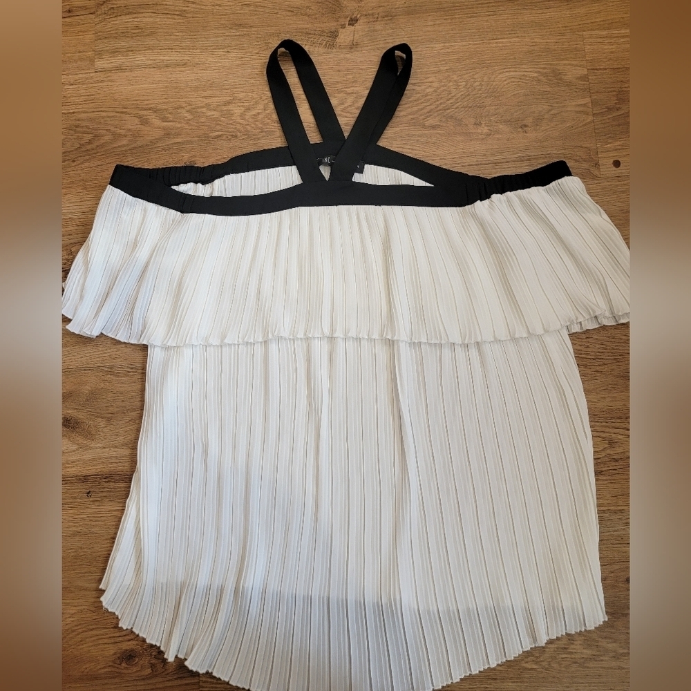 Womens White Off The Shoulder International Concepts Blouse Sz Medium